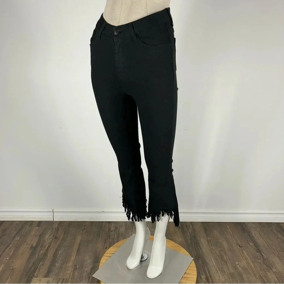 ❤️ Oak  + Fort flare leg jeans raw asymmetrical hem cropped S - Picture 4 of 13